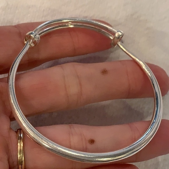 💐5/25 silver tone simple minimalist size small bracelet bangle - Picture 8 of 9